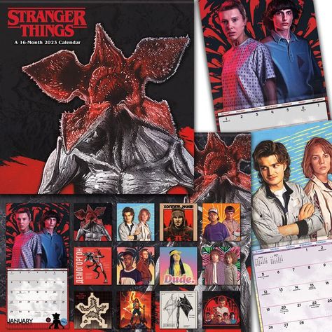 Are you ready to have your world turned upside-down with this electrifying 2023 Stranger Things Calendar? Join Eleven, Dustin, Joyce, Steve, and all their friends year-round on the most terrifying season of Netflix's Stranger Things so far! DateWorks 16-Month Wall Calendars feature a calendar page for each month of 2023, as well as the last four months of 2022. Stranger Things Calendar, Stranger Things Wall, Reminder Notes, Netflix Stranger Things, Stranger Things Season 4, Calendar Book, January To December, 2023 Calendar, Wall Calendars