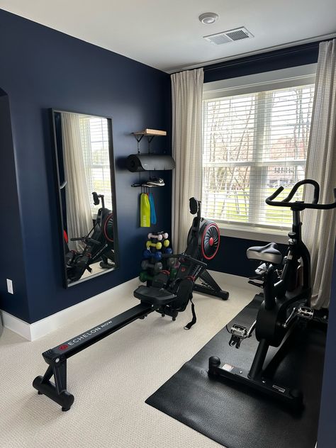 Sunny Health & Fitness Premium … curated on LTK Cute Home Gym Bedroom, Home Gyms Ideas Workout Rooms, Gym And Office Room Ideas, Gym Corner, Home Gym Paint Colors, Home Gym/office, Gym Space, Small Home Gym, Gym Garage