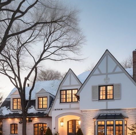 White Tudor Exterior, Brick Tudor Exterior, Tudor Style Homes Exterior Color Schemes, Modern Tudor House Exterior, Tudor Exterior Paint, Tudor Exterior, Tudor House Exterior, What Is Your Dream, West Home