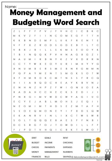 Financial Worksheets Free Printable, Saving Worksheet, Money Coloring Pages, Finance Worksheets, Financial Literacy Worksheets, Word Search Free Printable, Financial Iq, Financial Literacy Activities, 9th Grade Math