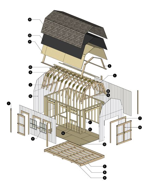 20x30 Garage Plans, Shed Design Building Plans, Barn Style Shed, Pole Barn Plans, Shed With Loft, Shed Blueprints, Shed With Porch, Gambrel Style, Building A Pole Barn