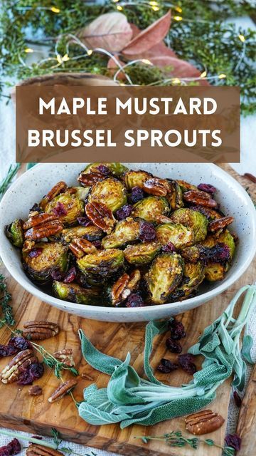 Kiki Nelson on Instagram: "Maple Mustard Brussel Sprouts 🌱 even non brussel sprout lovers think these are great!!! It’s easy and quick and full of flavor!!! You can get the full recipe on my website at plantifulkiki.com!! . . . #starchsolution #vegan #plantbased #thanksgiving #recipes #weightloss #weightlossjourney #getfit #healthy #eathealthy #mealprep #mealplan #thankful #colorado #mountainlife #eatmoreveggies #family #mom #momlife" Bowls With Brussel Sprouts, Kiki Nelson Recipes, Sweet Potato Brussel Sprout Bowl, Mustard Brussel Sprouts, Tofu Brussel Sprouts, Kiki Nelson, Maple Soy Glazed Brussel Sprouts, Maple Miso Brussel Sprouts, Plantiful Kiki