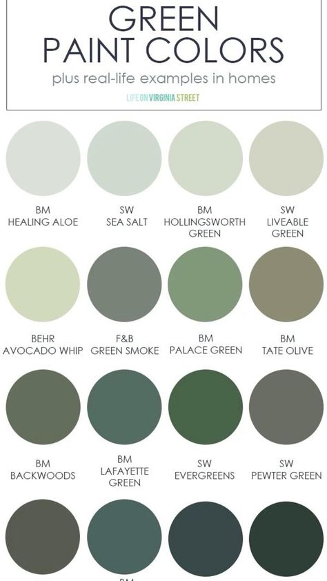 Lafayette green a possibility for cabinets Exterior House Color Sherwin Williams, Green Wall House Interior Design, Green Walls Brown Furniture, Green Bedroom Blue Accents, Dark And Light Green Bedroom, Best Interior Green Paint Colors, Bm Farmhouse Paint Colors, Green Wall Shades, Wall Light For Painting