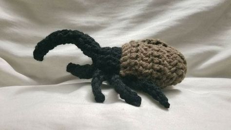 Crocheted Hercules Beetle Bug Crochet Pattern Free, Crochet Insect, Crochet Insects, Bug Crochet, Crochet Beetle, Beetle Crochet Pattern, Stag Beetle Crochet, Crochet Bugs And Insects, Crochet Insects Amigurumi