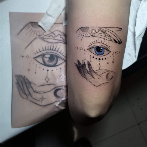 Day And Night Tattoo, Protector Tattoo, My Protector, Night Tattoo, Couples Tattoo, Couples Tattoo Designs, Eye Tattoo, Couple Tattoos, Day And Night