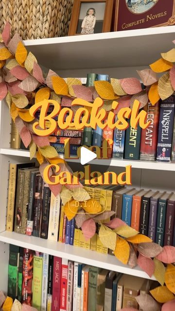 Out of Print 📚 on Instagram: "🍂Decorate for the fall season with a bookish DIY. 

#bookstagram #books #diy #falldiy #craft #fallcraft #falldecor #outofprint #outofprintclothing" Fall Bunting Diy, Thanksgiving Craft Ideas For Seniors, Book Page Leaf Garland, Book Pages Garland, Fall Library Decor, Diy Book Decor, Book Retreat, Selfie Walls, Fall Garland Diy