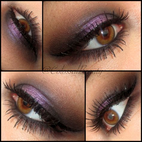 Dark Purple And Silver Eye Makeup, Y2k Purple Eyeshadow, Black Purple Eye Makeup, Purple Metallic Eyeshadow, Purple Grunge Eyeshadow, Black Purple Eyeshadow, Black And Purple Smokey Eye, Halloween Witch Makeup Ideas Purple, Dark Purple Smokey Eye Makeup