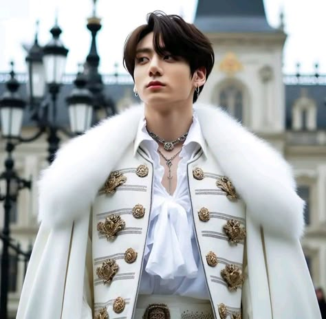 Jungkook As King, Foto Best Friend, Wattpad Book Covers, Jungkook Selca, Bts Vkook, Princess Ball Gowns, Jeon Jungkook Photoshoot, Jungkook Abs, Cute Memes