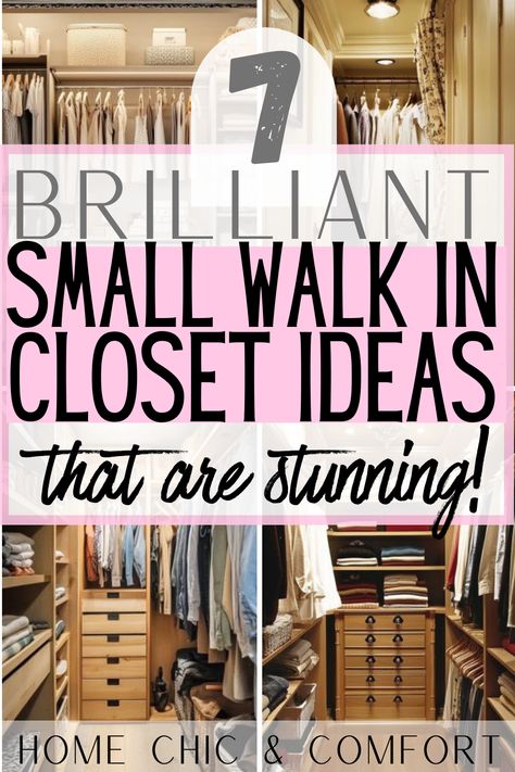 closet ideas, small walk in closet ideas, small walk in closet design, small walkin closet ideas Storage Idea For Small Closet, Long Walk In Closet Layout, Best Closet Layout For Women, Best Organization Ideas Closet, Small Master Closet With Drawers, Hanging Walk In Closet, Small Closet With Drawers Built Ins, Small Closet Curtain Ideas, Tiny Custom Closet