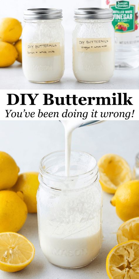 This homemade buttermilk tutorial is unlike any other you'll find online. I teamed up with my husband (who has a Ph.D. in Chemistry) to figure out how to make buttermilk that tastes as close to the store-bought versions we love as possible. Now I'm sharing the results and the best way to make buttermilk at home. Diy Buttermilk How To Make, How To Make Homemade Buttermilk, Buttermilk Substitute How To Make, Buttermilk Diy, Buttermilk Recipe, Make Buttermilk, Popular Desserts Recipes, How To Make Buttermilk, Most Popular Desserts