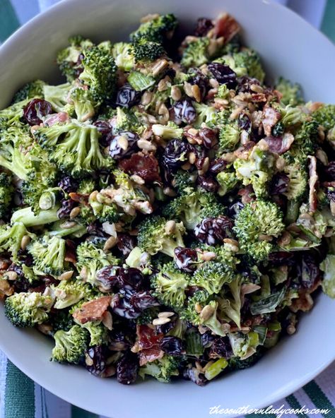 You searched for Broccoli salad - The Southern Lady Cooks Broccoli Raisin Salad, Recipe With Raisins, Brócoli Salad, Salad With Raisins, Recipe For Broccoli, Broccoli Salad With Raisins, Raisin Salad, Great Salad Recipes, The Southern Lady Cooks