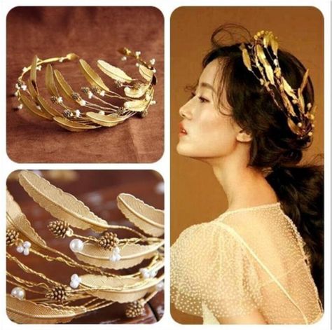 100% High qualityGrecian God baroque leaf style tiara crown headband. Very high quality and royal look! Rate that item arrived. We endeavour to respond to all enquires within 48 hours. South Africa. | eBay! Gold Crown Headband, Baroque Crown, Wedding Hairstyles With Crown, Tiara Headpieces, Wedding Hairband, Wedding Hair Headband, Gold Headpiece, Bride Tiara, Bride Headband