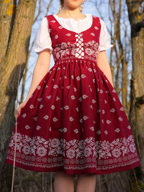 Folk Skirt Bordura Slavic Cottagecore Peasant Rustical Boho Village Trachten Skirt - Etsy Folk Skirt, Folk Vest, German Traditional Dress, Cotton Boho Dress, Slavic Clothing, Cat Princess, German Dress, Folk Clothing, Folk Style