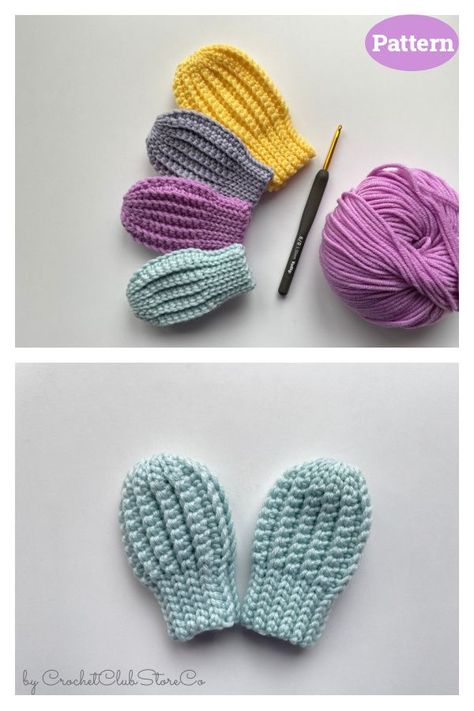 Thumbless Baby Mittens Crochet Pattern Crochet Thumbless Mittens Free Pattern, Crochet Mittens For Toddlers, Thumbless Mittens Pattern, Crochet Infant Mittens Free Pattern, New Born Crochet Patterns, Newborn Mittens Crochet Pattern, Crochet Newborn Mittens Free Pattern, Infant Mittens Free Pattern, Crochet Newborn Mittens