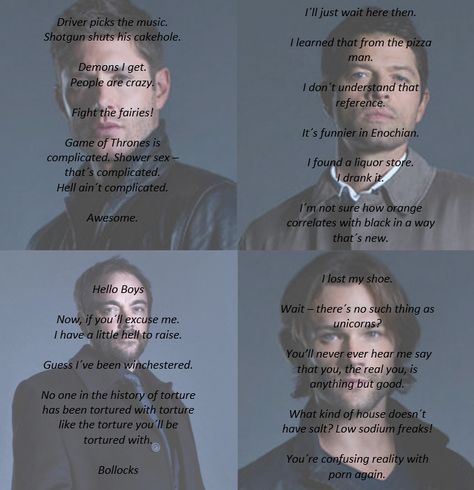 Sam Winchester Quotes, Dean Winchester Quotes, Crowley Spn, Crowley Quotes, Spn Quotes, Quotes Lines, Sam And Gabriel, Crowley Supernatural, Supernatural Actors