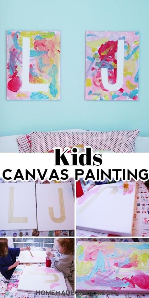 Canvas Art For Kids, Kids Canvas Painting, Art Project For Kids, Kids Canvas Art, Art Projects For Adults, Toddler Arts And Crafts, Chalk Painting, Art Birthday Party, Easy Art Projects