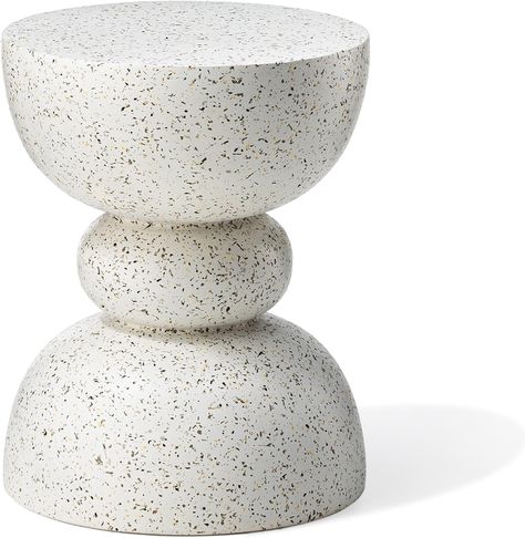 Amazon.com: glitzhome Modern Decorative Garden Stool Heavy Duty Patio Sturdy Faux Terrazzo Garden Stool Side Table Plant Table for Indoor Covered Outdoor, 17.75" H, White : Patio, Lawn & Garden Terrazzo Garden, Terrazzo And Wood, White Patio, White Terrazzo, Outdoor Kit, Support Pour Plante, Minimalist Garden, Outdoor Side Tables, Outdoor Accent Table