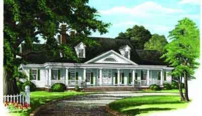 HousePlans.com 137-236 Greek Revival House Plans, Neoclassical House, Southern Style House Plans, Southern House Plan, Colonial House Plans, Southern House, Southern Design, Shingle Exterior, Southern House Plans