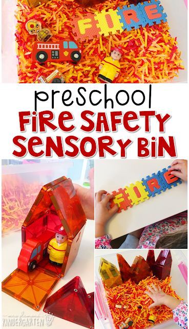 Preschool: Fire Safety - Mrs. Plemons' Kindergarten Safety Sensory Bin, Fire Safety Sensory Bin, Fire Safety Theme Preschool, Preschool Fire Safety, Fire Safety Lesson Plans, Fire Safety Preschool Crafts, Fire Safety Lessons, Fire Safety Crafts, Fire Safety Unit