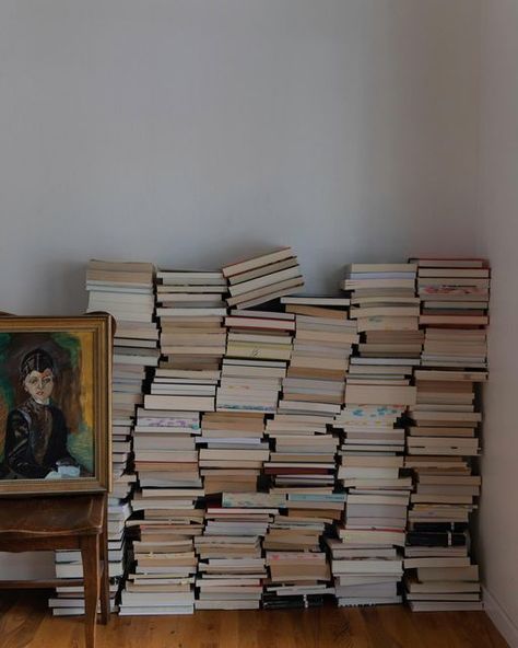 Book Home Aesthetic, Apartment With Books, Books Stacked On Floor Aesthetic, Book Filled Apartment, Books In Room Aesthetic, Tidying Aesthetic, Books Room Aesthetic, Books In Room, Stack Of Books Aesthetic