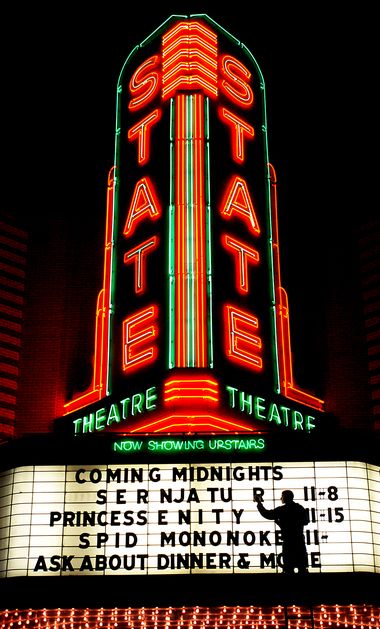 Theatre Signage, Theatre Marquee, Classic Movie Theaters, Movie Theater Aesthetic, Vintage Movie Theater, Cinema Architecture, Theatre Building, Historic Theater, Postage Stamp Design