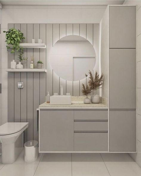 Floating Sink Vanity With Storage, White Bathroom Storage Cabinet, Minimalist Small Bathrooms, Washbasin Cabinet, White Bathroom Storage, Bathroom Mirror Storage, Bathroom Vanity Designs, Washbasin Design, Bathroom Inspiration Modern