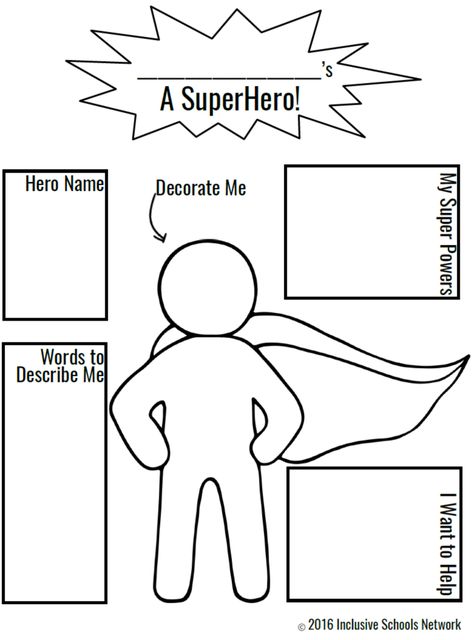 Champions of Inclusion ISW Activities Design Your Own Superhero, Superhero Preschool, Superhero Template, Super Hero Activities, Make Your Own Superhero, Create Your Own Superhero, Create A Superhero, Superhero Classroom Theme, Superhero Coloring Pages