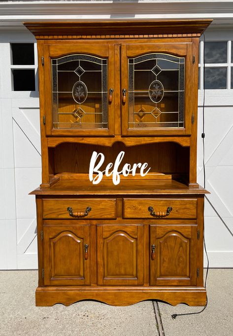 Redo A China Cabinet, White Painted Dining Chairs, Dining Room Cabinet Makeover, Hutch To Kitchen Cabinets, How To Paint A China Cabinet, China Cabinet Into Kitchen Cabinets, Restored China Cabinet, Dining Room Hutches, China Cabinets Makeover