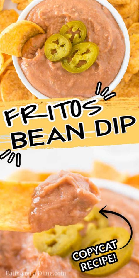 Fritos Bean Dip Copycat, Diy Fritos Bean Dip, Homemade Bean Dip Easy, The Best Bean Dip, How To Make Bean Dip From Refried Beans, Homemade Bean Dip Recipes, Home Made Bean Dip, Copycat Frito Lay Bean Dip, How To Make Bean Dip