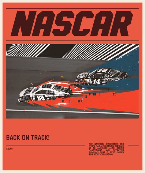 Nascar — New Website '20 on Behance Racing Car Design, American Auto, Visual Style, Racing Posters, Stock Car Racing, Sports Graphic Design, Shirt Print Design, Car Posters, Stock Car