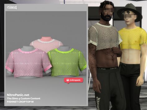 Sims 4 Mesh, Men Crop Top, Crop Top Men, Sims 4 Men Clothing, Mens Crop Top, Sims 4 Anime, Sims 4 Download, Sims 4 Characters, Sims Four