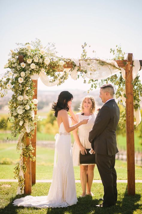 Flower Arrangement For Church, Alter Flowers, Wedding Arbors, Church Weddings, San Luis Obispo Wedding, Gazebo Wedding, Woodsy Wedding, Wedding Arbour, Wedding Altars