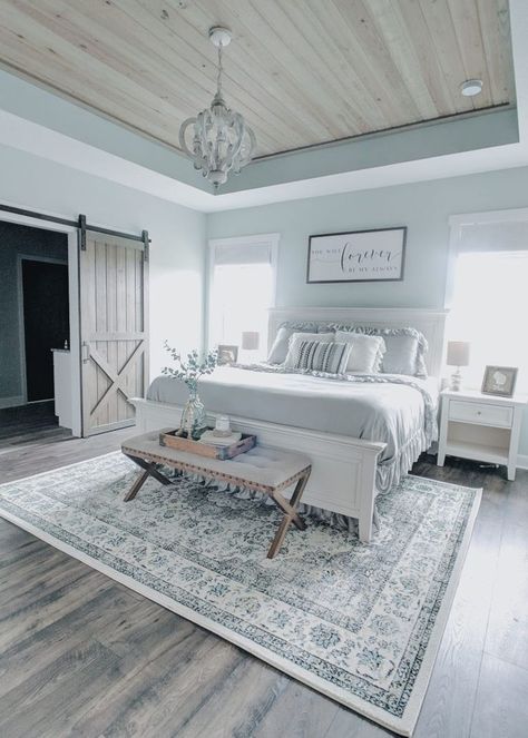 Ranch Farmhouse, Farmhouse Master, Farmhouse Bedroom Decor, Bedroom Refresh, Farmhouse Bedroom, Master Bedrooms Decor, Remodel Bedroom, Rustic Bedroom, Decor Minimalist