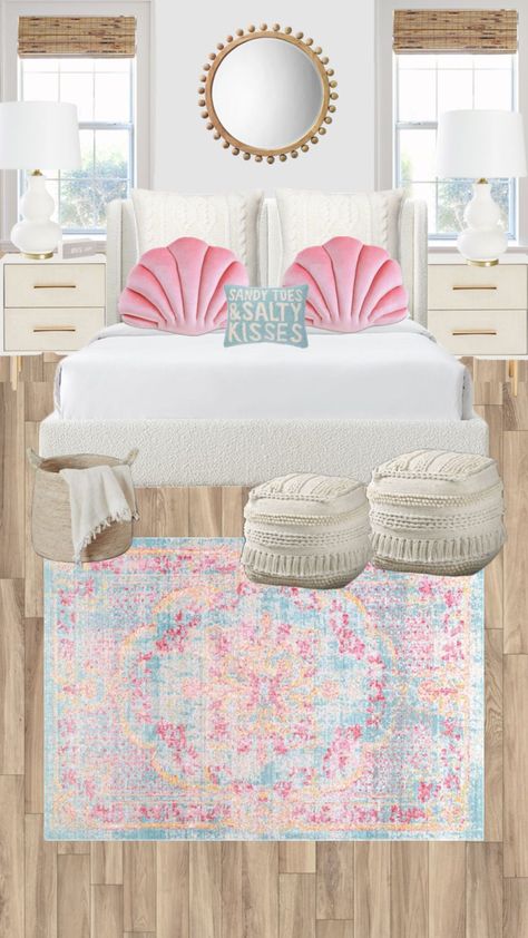 Beach house bedroom 🌊🙈 Costal Bedroom, Bedroom Makeover Diy, Surf Room Decor, Beachy Room Decor, Summer Room Decor, Beach House Bedroom, Coastal Room, Teen Bedroom Designs, Preppy Room Decor