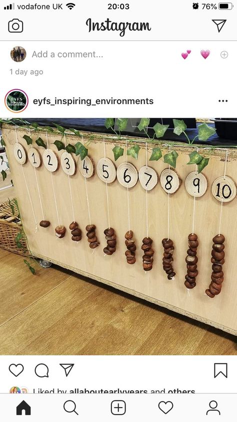 Curiosity Approach Maths Area, Natural Early Years Classroom, Math Reggio Emilia, Reggio Emilia Forest Activities, Feelings Wall Classroom, Regio Emilia Activities Preschool, Daycare Nature Decor, Natural Maths Area Eyfs, Early Years Classroom Activities