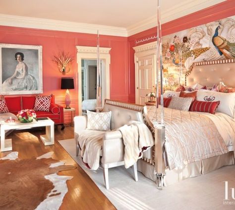 Vintage Bedroom Decor, Glam Bedroom, Pink Room Decor, Eclectic Bedroom, Pink Bedrooms, Chinoiserie Chic, Vintage Bedroom, Luxe Interiors, Interiors Design