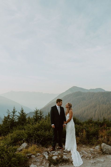 Elopement Ideas Washington State | Washington Photographer | Mount Baker has some of the most beautiful mountain views in all of Washington State. There are miles of green lush trees and snow-capped mountains that surround the area making it have some of the most stunning backdrops for an elopement. See more Washington elopement, Washington elopement locations, spring elopement, and Washington State elopement. Book Devin to capture your Washington elopement at backcountrybohemians.com