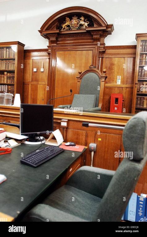 Download this stock image: The judge's chair in court number one at Bow Street Magistrates Court, central London, which closes for business for the final time today. - G9ECJ8 from Alamy's library of millions of high resolution stock photos, illustrations and vectors. Judge Chair, High Court Judge, Court Judge, Central London, London Uk, Number One, High Resolution, Stock Images, Resolution