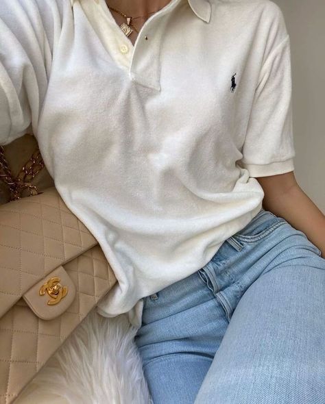 Zaraynaf Instagram, Polo Shirt Outfits, Polo Outfit, Trendy Outfits Winter, White Polo Shirt, White Polo, Mode Inspo, Inspiration Mode, Looks Vintage