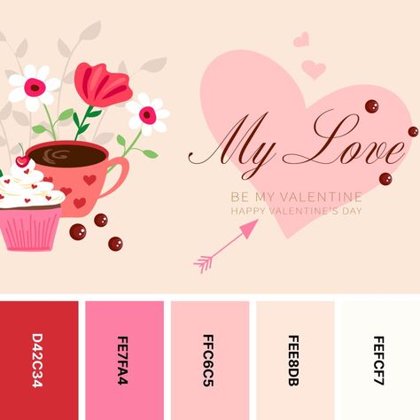 30 Valentine’s Day Color Palettes for Romantic Designs - Color Meanings Valentine Color Palette 2024, February Color Palette 2024, Valentines Day Color Palette 2024, Valentine Trends 2024, Valentine’s Color Palette, February Colour Palette, Valentines Day 2024 Trends, Valentine’s Day Color Pallet, Valentine’s Day Color Palette