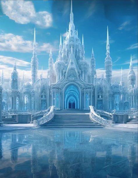 Ice Palace Fantasy Art, Ice Castle Fantasy Art, Ice Palace Aesthetic, Ice Castle Aesthetic, Ice Queen Aesthetic, Lemurian Starseed, Abby Abominable, Frozen Palace, Elsa Castle