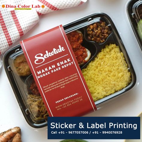 Get high quality Stickers labels services & label printing services from Dina Color Lab All type of sticker & label printing at affordable cost. www.dinacolorlab.com Call +91 - 9940076928 +91 - 9677057006 #stickerlabelprinting #stickers #labels #printing #adyar #chennaiprinting #printingservices #labelprinting #stickerprinting Logo Design Makanan, Catering Box, Food Delivery Packaging, Frozen Food Packaging, Meal Box, Food Box Packaging, Ayam Bakar, Label Printing, Food Pack