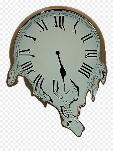 Abstract Clock Tattoo, Melting Clock Art, Watch Png For Editing, Melting Drawing Ideas, Melting Clock Drawing, Clock Design Art, Distorted Clock, Clock Melting, Clock Collage