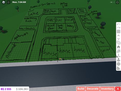 Bloxburg Town Layout Without School, Mini Cities Roblox Ideas, City Layouts For Bloxburg, Town Layouts Bloxburg Large Plot, City In Bloxburg Layout, Bloxburg Nyc Town Layout Small Plot, Village Layout Bloxburg, Bloxburg Road Layout, Bloxburg Street Layout