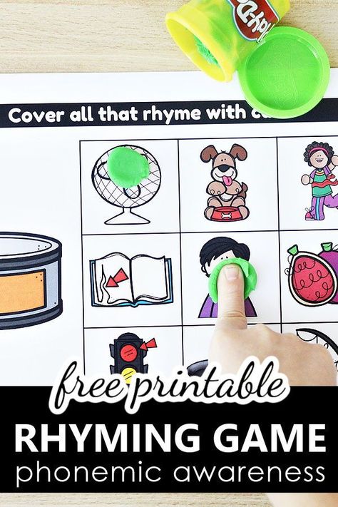 Rhyming Activities Kindergarten, Rhyming Activities Preschool, Teaching Rhyming Words, Phonemes Activities, Phonological Awareness Games, Rhyming Kindergarten, Rhyming Word Game, Preschool Bible Activities, Preschool Reading Activities