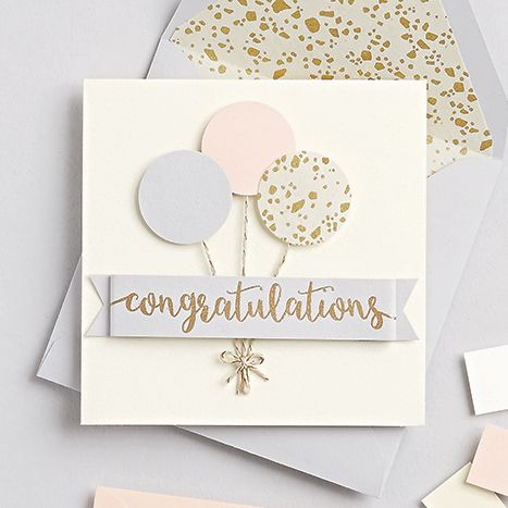 balloon congratulations card Congratulation Card Ideas, Congratulations Card Design, Brush Letter, Promotion Card, Graduation Congratulations, Idea Box, Grey Paper, Kartu Doa, Card Messages