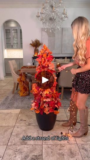 1.4M views · 4.5K reactions | This is super cute and perfect for fall🍁🍁🍁
#DIY #diyproject #diyprojects #ikea #ikeahack #ikeacloset #dreamcloset #ikeapax #ikeapaxwardrobe #diycloset #hometakestime #minimalarchive #inspiremeneutral #makemyhome #apartmenttherapy #minimalhouse #decorinspo #homebeautiful | Artisanal Home Design | Artisanal Home Design · Original audio Tomato Cage Trees Fall, Topiary Decorating Ideas, Tomato Cage Fall Tree, Fall Topiary Diy, Tomato Cages Diy, Diy Fall Tree, Fall Indoor Decor Ideas, Autumn Decorations Indoor, Fall Planter Ideas