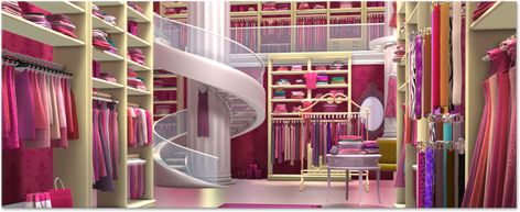 The Barbie Closet | Barbie: Life in the Dreamhouse Wiki | Fandom Barbie Life In The Dreamhouse Closet, Barbie Dream House Layout, Barbie Dream House Aesthetic, Barbies Closet, Dream House Closet, Barbie Closet, Barbie Life In The Dreamhouse, Life In The Dreamhouse, House Closet