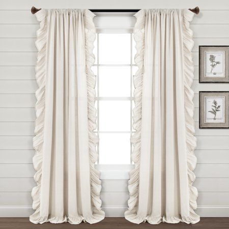 Elevate your home design with the cascading ruffles adorning this window curtain panel. The versatile style fits easily into many different living spaces and interior design themes like cottage, farmhouse and boho. This curtain is sold as a single panel. Included sizes in this collection. 84x54;95x54 Size: 95 L x 54 W in..  Color: White. Ruffle Curtains, Curtain Shop, Interior Design Themes, Nursery Curtains, Lush Decor, Design Themes, Cascading Ruffles, Cottage Farmhouse, Curtains Window Treatments