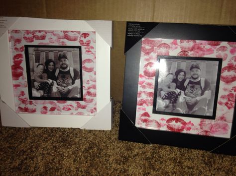 Fun DIY valentines project. Micheal's frames painted and kissed by mommy and daughter. Frames Painted, Mommy And Daughter, Kiss Pictures, One Year Anniversary Gifts, Diy Photo Frames, Valentine Projects, Scrapbook Book, Diy Bow